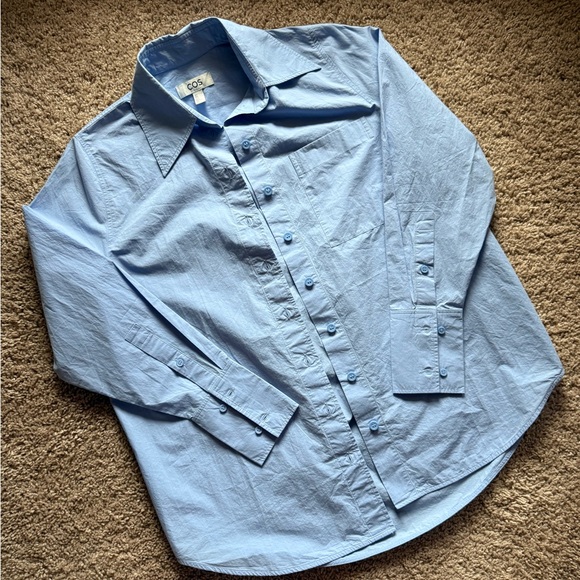 COS Elegant Black and Light Blue Shirts Quality Cotton Like New Condition US 4 - Picture 2 of 10